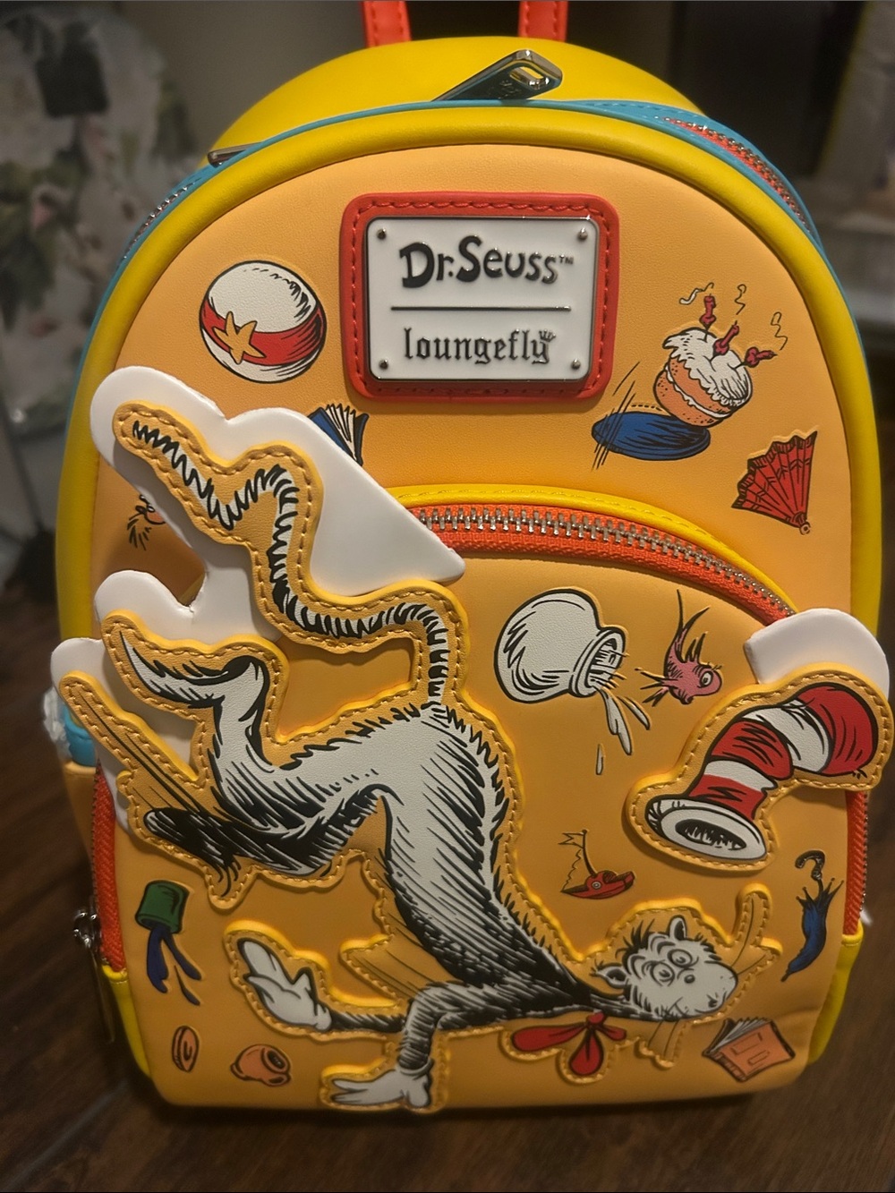 Loungefly Yellow Dr. Seuss Cat in the Hat Mini Backpack